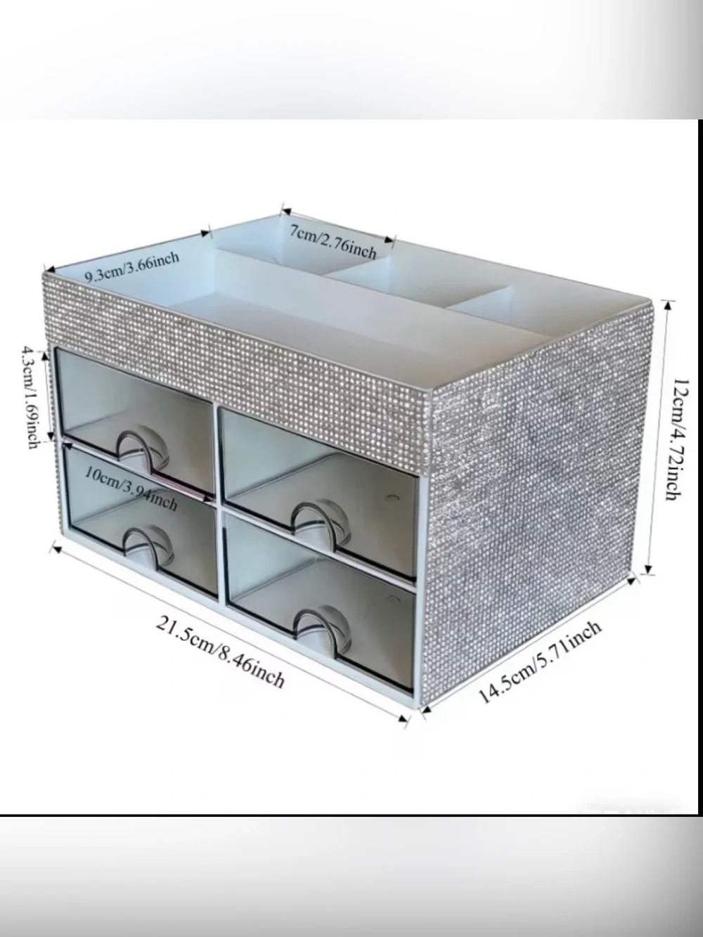 Glam Crystal Cosmetic Organizer - NEW